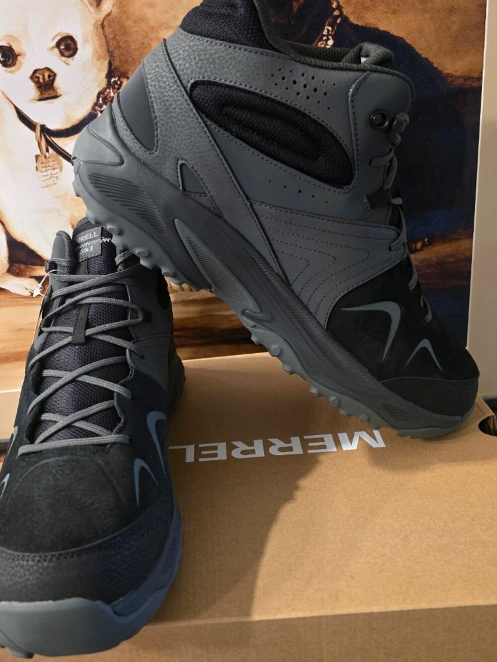 Merrell Yokota 3 Mid Outdoors Black J038437 Boots Shoes Mens Waterproof Size 14